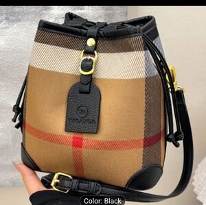 Stylish Checkered Backpack with Black and Tan Accents